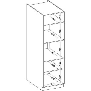 Möbelmöbel vier 2 Türen - Sonoma Chene Dekor - L 60 x D 57 x H 210 cm - Lassen