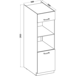 Möbelmöbel vier 2 Türen - Sonoma Chene Dekor - L 60 x D 57 x H 210 cm - Lassen