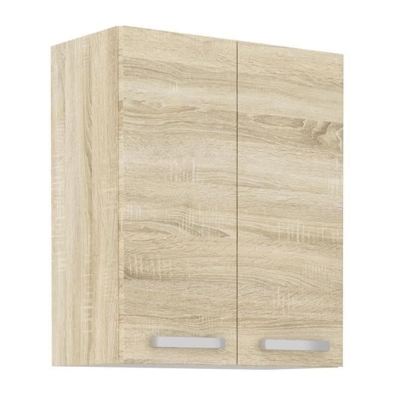 High cabinet 2 hinged doors - Sonoma chene decor - L 60 cm x D 31.6 x H 72 cm - lassen