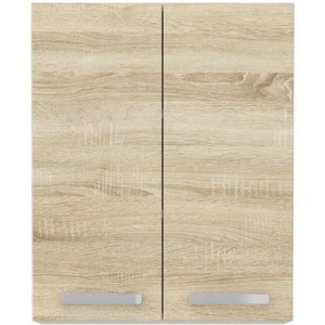 High cabinet 2 hinged doors - Sonoma chene decor - L 60 cm x D 31.6 x H 72 cm - lassen