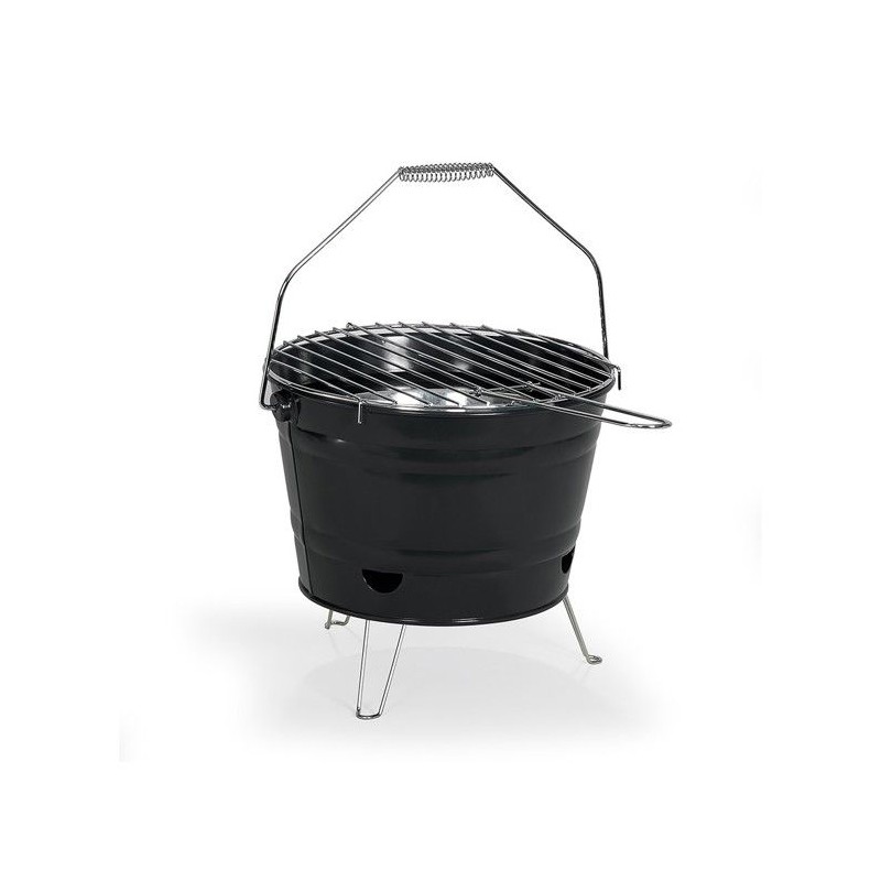 Tragbarer Holzkohlegrill - LIVOO - DOC327N - Edelstahl - Grillfläche ø27 cm - Höhe 24 cm