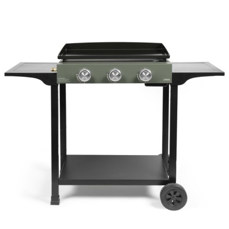 Gasgrillplatte auf Wagen - LIVOO - DOC326 - 3 Brenner - Grün / Schwarz