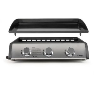 Plancha gaz - LIVOO - 3 bruleurs - 61 x 38 cm - DOC277