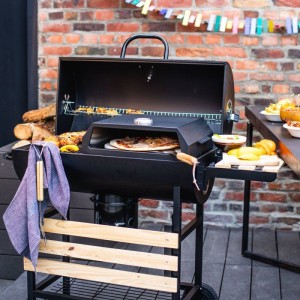Four a pizza pour barbecue - LIVOO - GS149 - Acier inoxydable avec revetement peint - Thermometre intégré - Poignée de transp