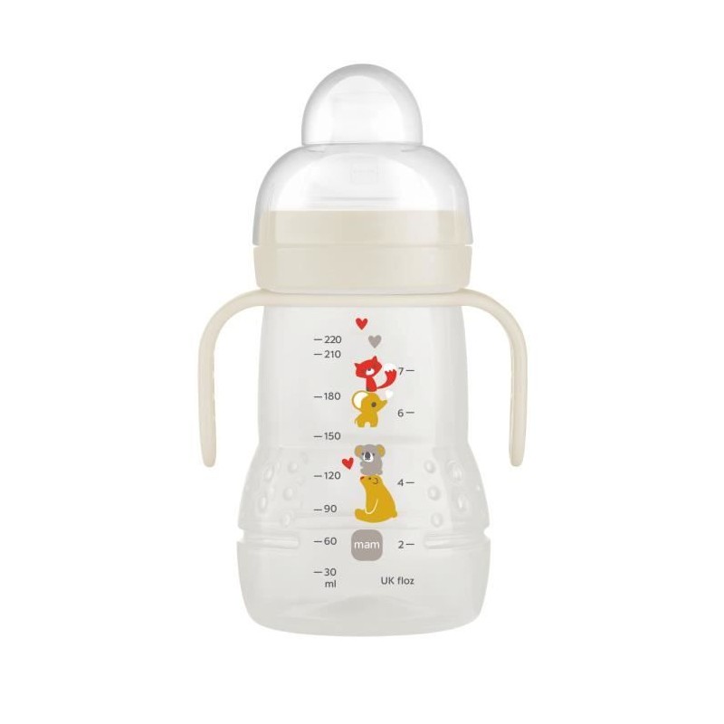 MAM Transition Bottle - 220ml - from 4 months - Silicone antifuite soft nozzle - Unisex