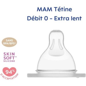 MAM Sauger Flow 0 Extra Langsam - Silikon