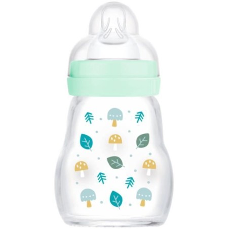MAM Biberon Verre - 170ml - Bleu - Tétine Débit 1