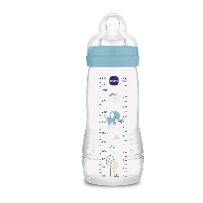 Baby bottle - MAM BABY - Easy Active - +6 months - 330 ml - X flow teat - Ocean