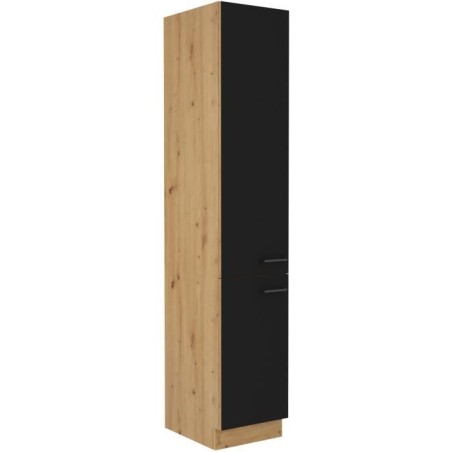 Säule - MODENA - 40 cm - 2 Türen - Artisan-Eiche und Mattschwarz - CUISINIER