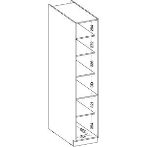 Säule - MODENA - 40 cm - 2 Türen - Artisan-Eiche und Mattschwarz - CUISINIER