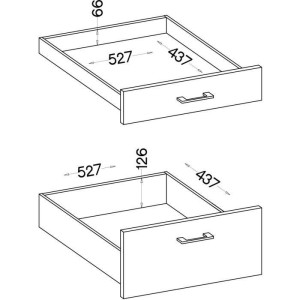 Niedriger Topfschrank - MODENA - 60 cm - 3 Schubladen - Artisan-Eiche und Mattschwarz - CUISINIER