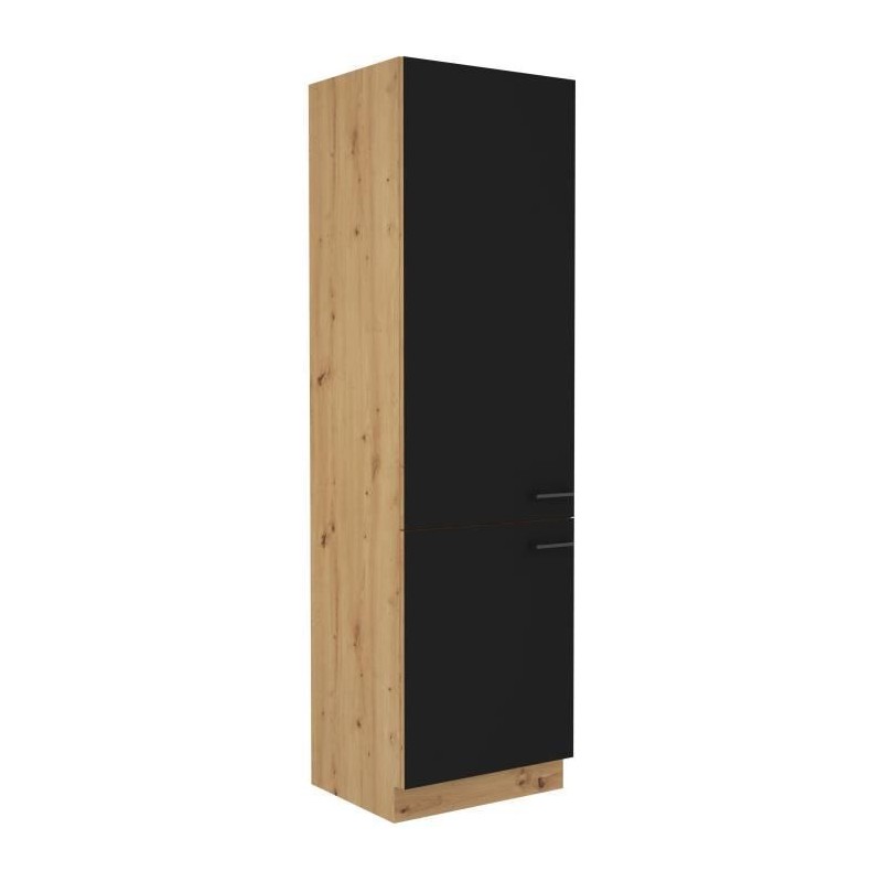 Säule - MODENA - 60 cm - 2 Türen - Artisan-Eiche und Mattschwarz - CUISINIER