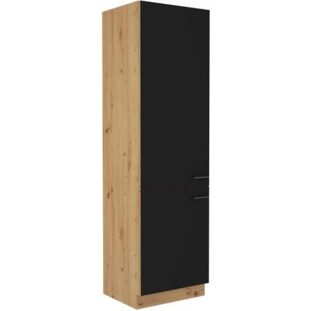 Säule - MODENA - 60 cm - 2 Türen - Artisan-Eiche und Mattschwarz - CUISINIER