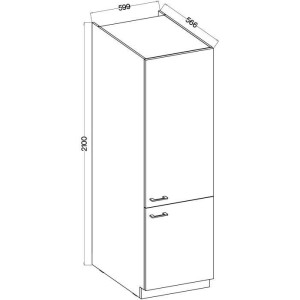 Säule - MODENA - 60 cm - 2 Türen - Artisan-Eiche und Mattschwarz - CUISINIER