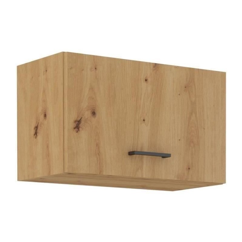 MODENA - Meuble haut hotte - 1 porte - 60 x 31 x 72 cm - Chene artisan / Noir mat