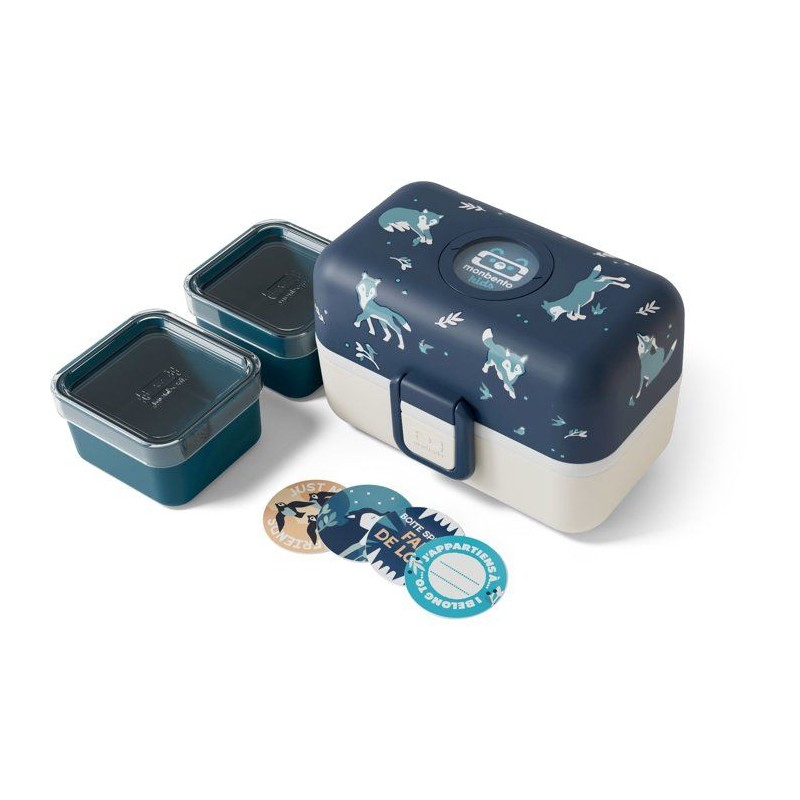 Kinder-Lunchbox – MONBENTO – 3 Fächer – BPA-frei – MB Tresor Wolf