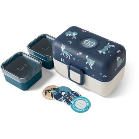 Kinder-Lunchbox – MONBENTO – 3 Fächer – BPA-frei – MB Tresor Wolf