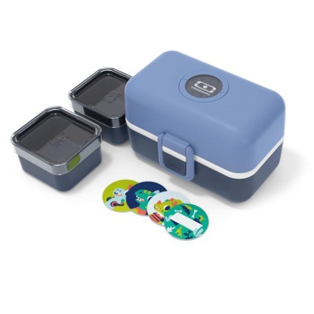 Kinder-Lunchbox – MONBENTO – 3 Fächer – BPA-frei – MB Tresor Infinity Blau