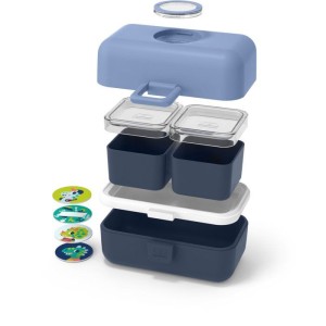 Lunch Box Enfant - MONBENTO - 3 Compartiments - Sans BPA - MB Tresor Bleu Infinity