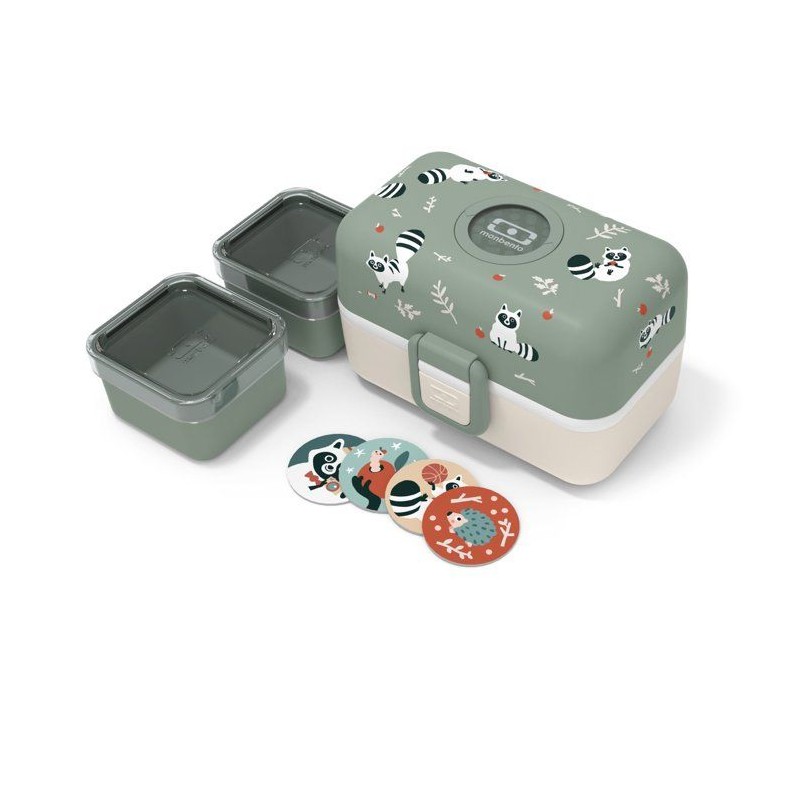 Kinder-Lunchbox – MONBENTO – 3 Fächer – BPA-frei – MB Tresor Waschbär