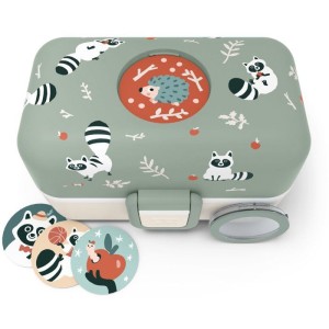 Lunch Box Enfant - MONBENTO - 3 Compartiments - Sans BPA - MB Tresor Raccoon