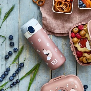 Isolierte Trinkflasche mit Trinkverschluss – MONBENTO – Kinder – Schnellverschluss – Pop Fox
