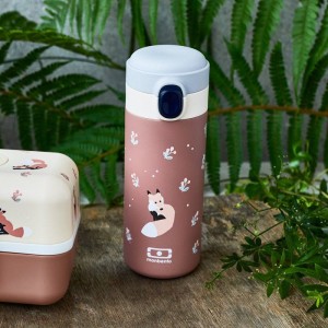 Isolierte Trinkflasche mit Trinkverschluss – MONBENTO – Kinder – Schnellverschluss – Pop Fox