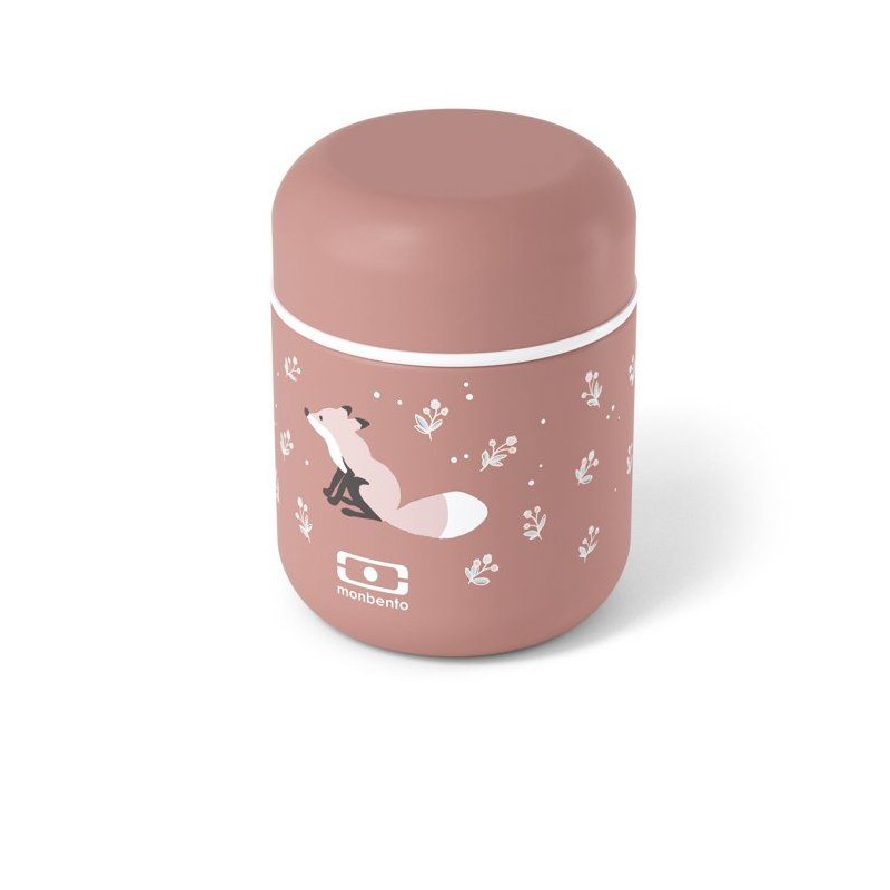 Kleine isolierte Lunchbox – MONBENTO – Luftdichte Lunchbox – Hält Speisen bis zu 5 Stunden warm/frisch – MB Capsule Fox
