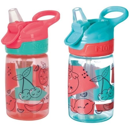 NUBY Incredible Gulp 2er-Pack 360 ml Erdbeer-Wasserflaschen