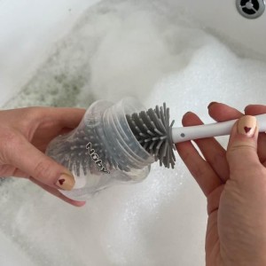 Brosse de Nettoyage - NUBY - Pour Biberon et Tétine 2 en 1 avec Support Hygiénique