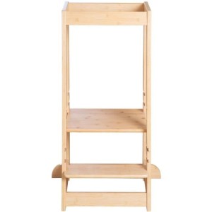 Montessori Lernturm - ROBA - FSC-zertifizierter Bambus - 3-fach höhenverstellbar - bis 80 kg - Natur