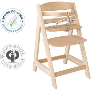 Verstellbarer Holzhochstuhl Sit Up III – ROBA – Höhenverstellbar – Natur