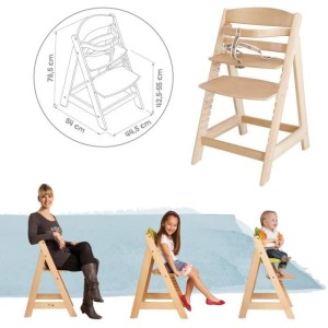 Verstellbarer Holzhochstuhl Sit Up III – ROBA – Höhenverstellbar – Natur