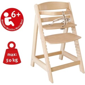 Chaise Haute Évolutive Sit Up III en Bois - ROBA - Réglable en Hauteur - Naturel