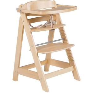 Hochstuhl - ROBA - SIT UP CLICK & FUN - Abnehmbares Esstablett - Höhenverstellbar - Bis 70 kg - Naturholz
