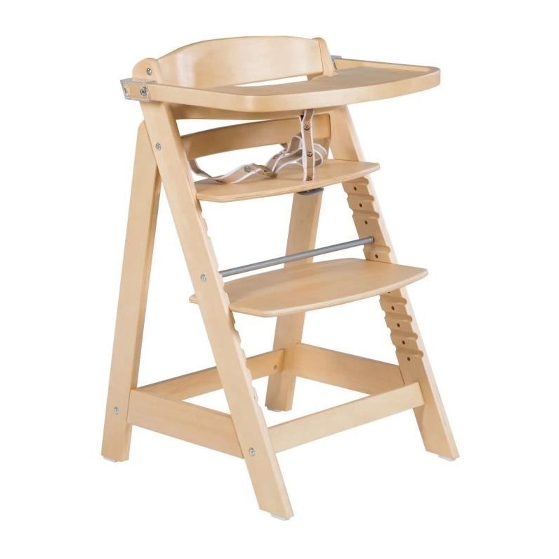 High chair - ROBA - SIT UP CLICK & FUN - Removable meal tray - Adjustable height - Up to 70 kg - Natural wood