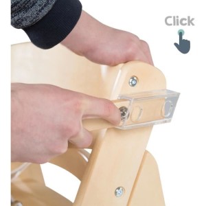 Hochstuhl - ROBA - SIT UP CLICK & FUN - Abnehmbares Esstablett - Höhenverstellbar - Bis 70 kg - Naturholz