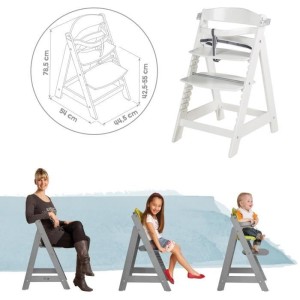Chaise haute évolutive - ROBA - SIT UP CLICK & FUN - Plateau repas amovible - Hauteur réglable - Jusqu'a 70 Kg - Bois Laqué B