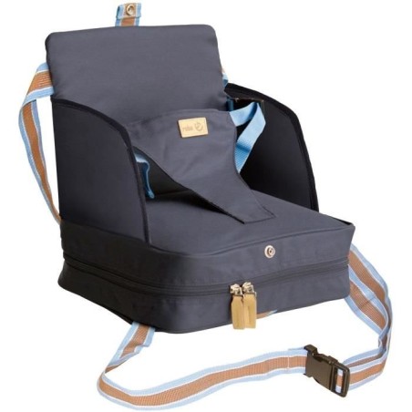 Babysitzerhöhung – ROBA – Faltbar – Aufblasbares Kissen – Verstellbarer Gurt – 6 Monate / 3 Jahre (15 kg) – Marineb