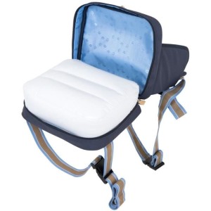 Babysitzerhöhung – ROBA – Faltbar – Aufblasbares Kissen – Verstellbarer Gurt – 6 Monate / 3 Jahre (15 kg) – Marineb