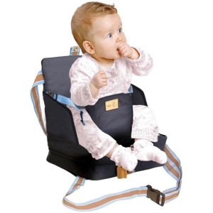 Babysitzerhöhung – ROBA – Faltbar – Aufblasbares Kissen – Verstellbarer Gurt – 6 Monate / 3 Jahre (15 kg) – Marineb