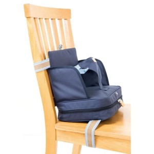 Babysitzerhöhung – ROBA – Faltbar – Aufblasbares Kissen – Verstellbarer Gurt – 6 Monate / 3 Jahre (15 kg) – Marineb