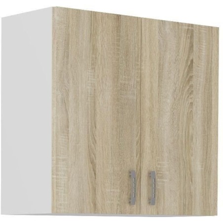 Hochschrank SARA – 2 Türen – Dekor Sonoma-Eiche – L80xT31xH71,5 cm – Hergestellt in Polen