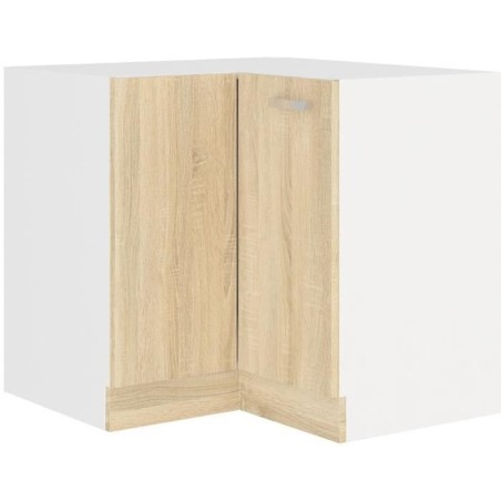 Eckunterschrank SARA – Dekor Sonoma-Eiche – L83xP83xH82cm – Arbeitsplatte nicht im Lieferumfang enthalten – Hergestellt