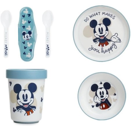 THERMOBABY MICKEY Mahlzeitenpaket für das 2. Lebensjahr – 3 Teller + eine Tasse + 1 Löffel