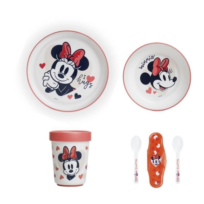 THERMOBABY MINNIE Mahlzeitenpaket für das 2. Lebensjahr – 3 Teller + eine Tasse + 1 Löffel