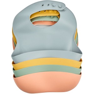 Bavoir silicone - THERMOBABY - Avec récupérateur - Peche