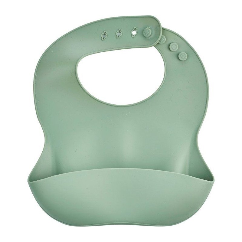 Silikon-Lätzchen – THERMOBABY – mit Auffangbehälter – Kaktusgrün