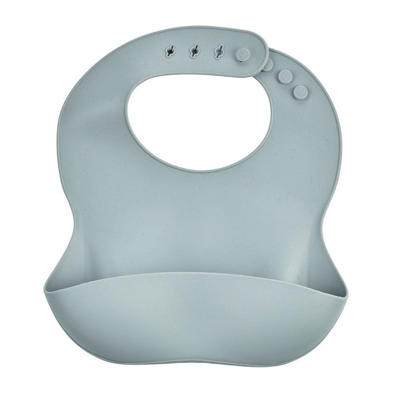 Bavoir silicone - THERMOBABY - Avec récupérateur - Gris charme