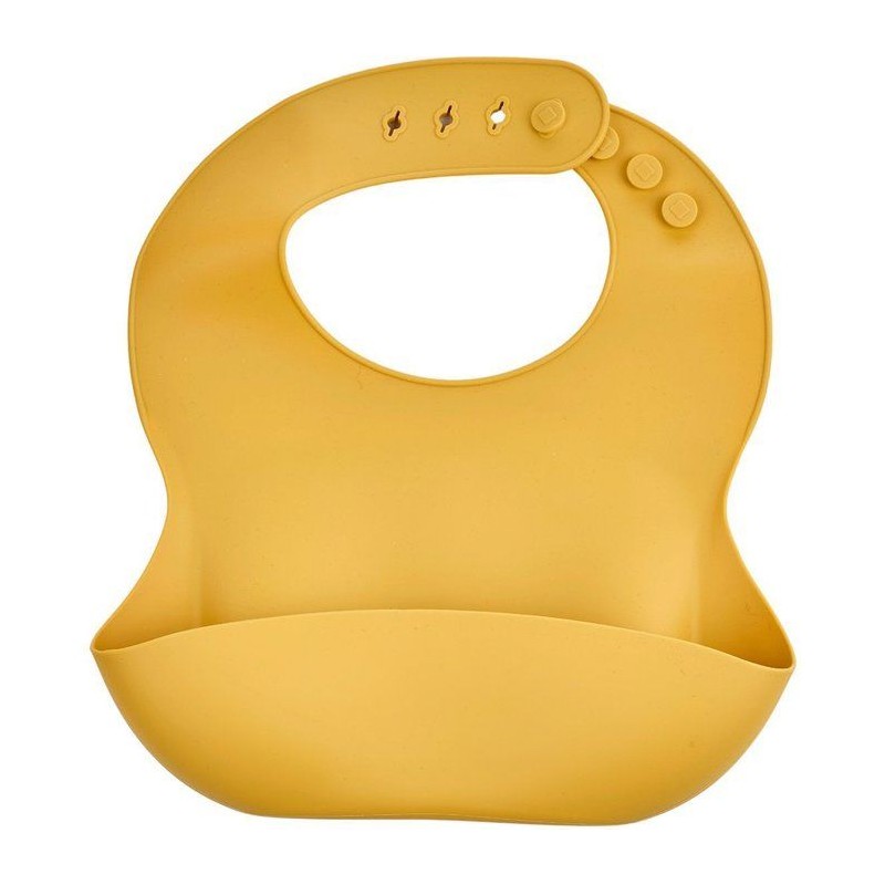 Bavoir silicone - THERMOBABY - Avec récupérateur - Jaune miel